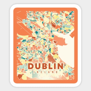 DUBLIN IRELAND: SUNSHINE STROLL - PASTEL MAP PAINTS THE CITY Sticker